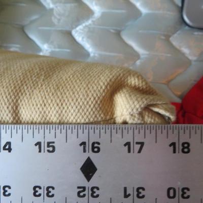 Lot of Four Yellow Pillows / Cushions.
