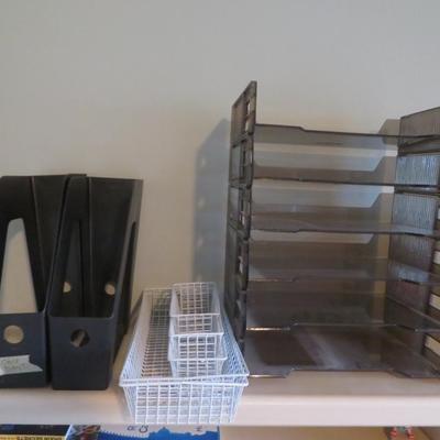 Desk Top Organizer Stackable 6 Tier Black Plastic Desk Organizer Tray Set, All Seen In Photos.