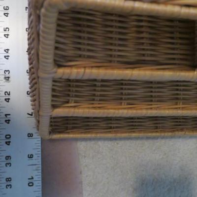 Wood Desk Organizer with Drawer - Bill Mail Storage Organizer and Sorter for Storage, Countertop and Office (Natural Wood)