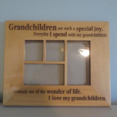 Wooden Grandchildren Picture Frame 8 x 10 Holds 4 Photos