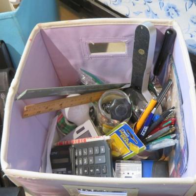 Stationary / Large Desk Top Lot Includes, sticky pads, staples, and staplers, tape, hanging folder for file cabinet, padded, mailing ÃŸr...