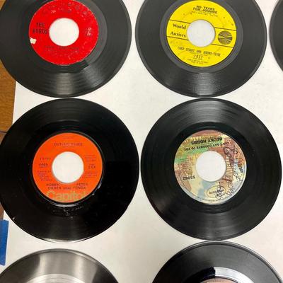 Vintage Vinyl 45's Lot #4 - many artists & labels - The Byrds, Peter Fonda & Susan St. James, Jay & The Americans, etc