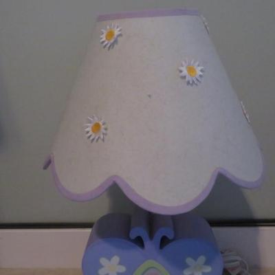 Nursery Lamp and Shade with Butterfly
