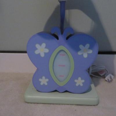 Nursery Lamp and Shade with Butterfly