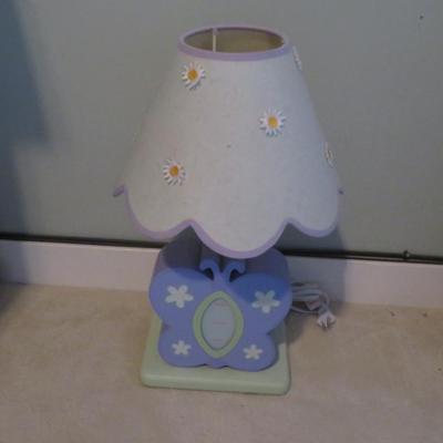 Nursery Lamp and Shade with Butterfly