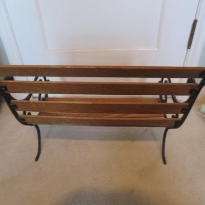 Vintage Wood Cast Iron Doll Park Bench Rocking Chair 14.5â€x9â€x8.5â€