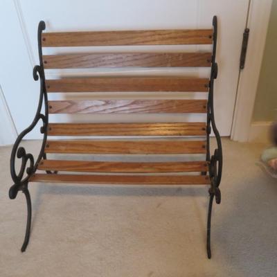 Vintage Wood Cast Iron Doll Park Bench Rocking Chair 14.5â€x9â€x8.5â€