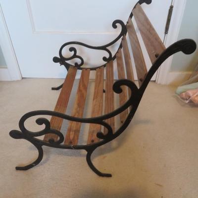 Vintage Wood Cast Iron Doll Park Bench Rocking Chair 14.5â€x9â€x8.5â€