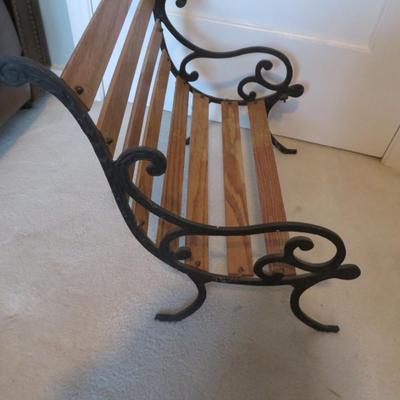 Vintage Wood Cast Iron Doll Park Bench Rocking Chair 14.5â€x9â€x8.5â€