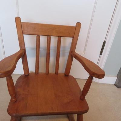 Vintage Wood Doll Rocking Chair