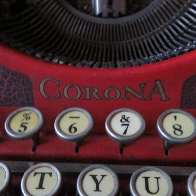 Bright Cherry Red Corona Portable Typewriter Colored Smith Corona W Case 1920s30 -Bright Cherry Red Corona