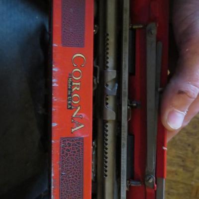 Bright Cherry Red Corona Portable Typewriter Colored Smith Corona W Case 1920s30 -Bright Cherry Red Corona