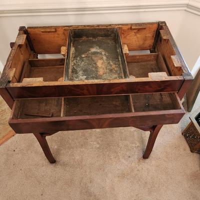 Antique Marble Top Table with Drawer 29x16x36