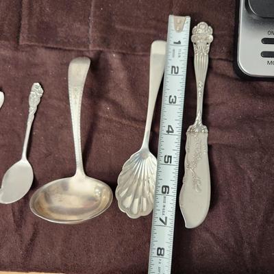 Lot of 5 Sterling Silver Utensils Little Bo Peep fork, A.H. Fetting Co.