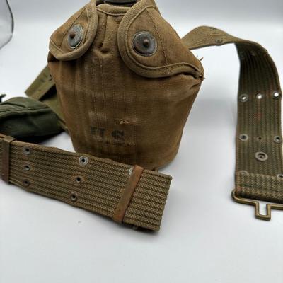 WW2 Belt w/ Canteen & Pouches