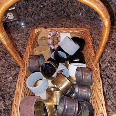 Basket of napkin rings