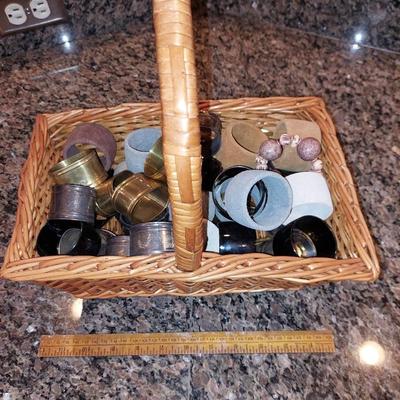 Basket of napkin rings