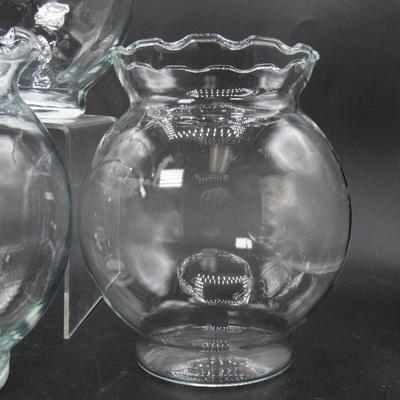 Lot of 4 Clear Glass Ivy Bowls