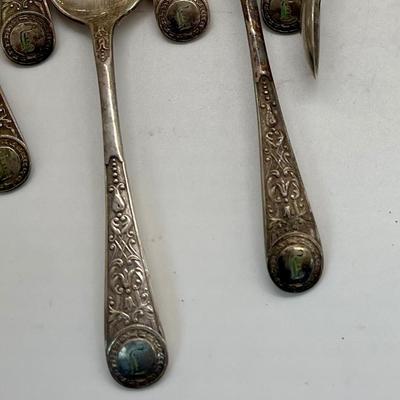 Small Dessert Spoons and Tongs Silver Plate