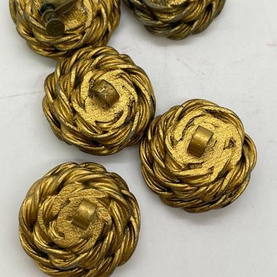Gold Tone Knot Earrings & Matching Buttons
