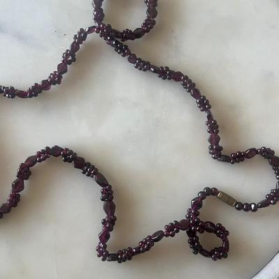 Vintage Garnet grape necklace 