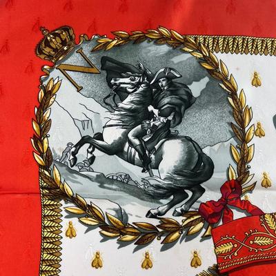 151 RARE Authentic HERMÃˆS Carre 90 Silk Scarf Napoleon by Philippe Ledoux 1985