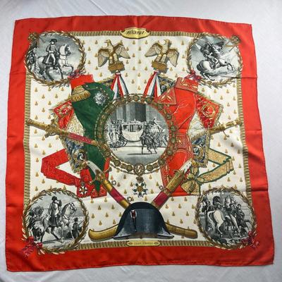 151 RARE Authentic HERMÃˆS Carre 90 Silk Scarf Napoleon by Philippe Ledoux 1985