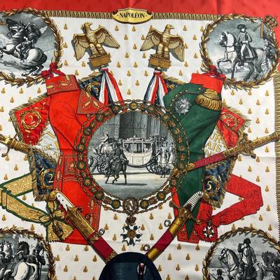 151 RARE Authentic HERMÃˆS Carre 90 Silk Scarf Napoleon by Philippe Ledoux 1985