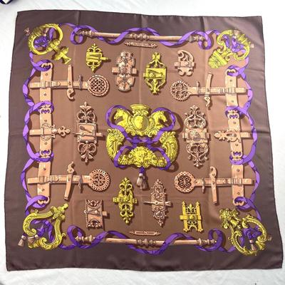 152 Authentic HERMÃˆS Carre 90 Silk Scarf Ferronnerie by Caty Latham 1970