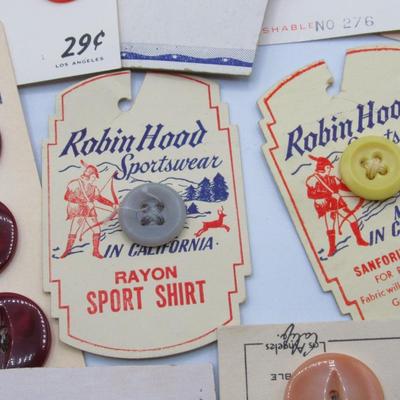 Lot of Vintage Crafting Fashionable Shirt Buttons with Original Packaging Backs