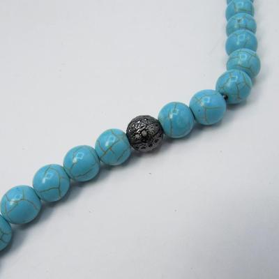Leather lace with Turquoise colored beads
