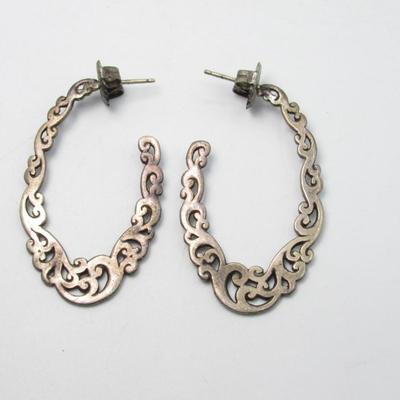Silver-tone Metallic Earrings
