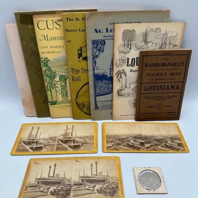 New Orleans 250th Anniversary Medal, Stereoscope Images & Vintage Books