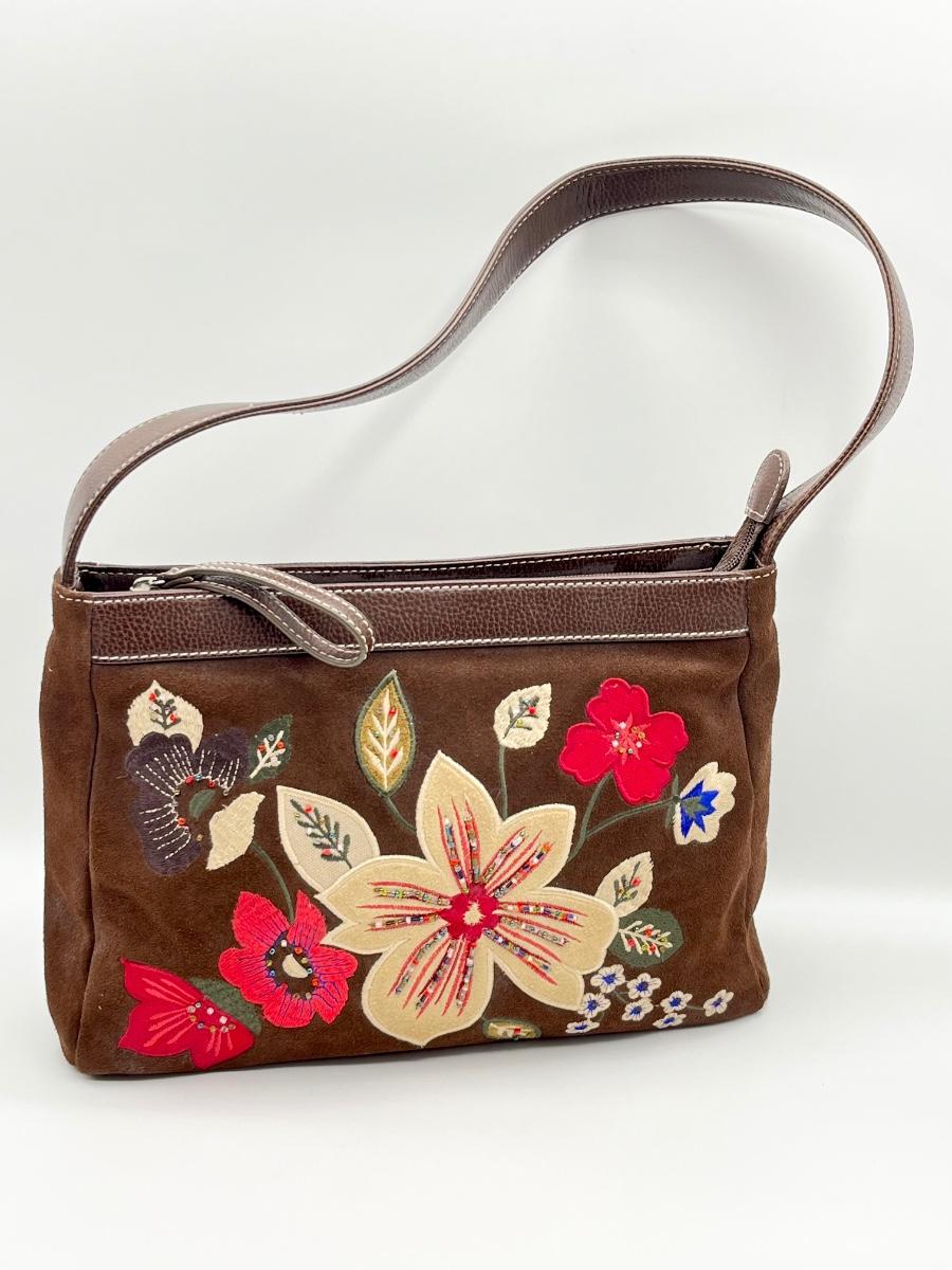 PRESTON & York ~ Embroidered Suede Shoulder Bag | EstateSales.org