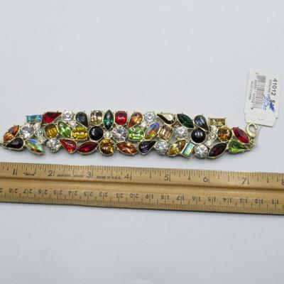 Genuine Crystal ViVI Colorful Rhinestone Mosaic Bracelet Jewelry Piece