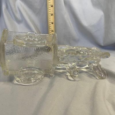 1950s Glass Horse with Cart by Haley Glass Co