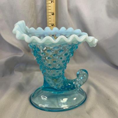1930s Fenton Cornucopia Horn of Plenty Candlestick Holder