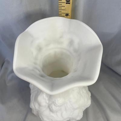 1960s - Loganberry Vase Satin Milk Glass Imperial Glass Co