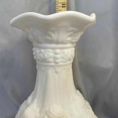 1960s - Loganberry Vase Satin Milk Glass Imperial Glass Co