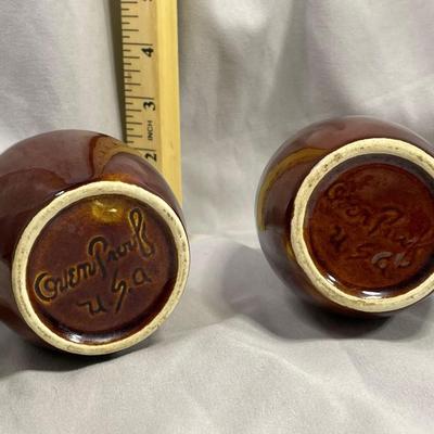 Hull Brown Drip Salt and Pepper Shakers
