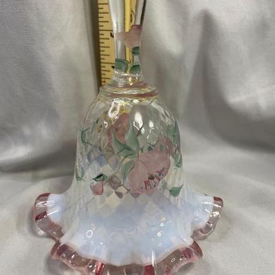 1990s Hand Painted Fenton Glass Bell