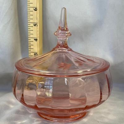 Vintage Pink Glass Candy Dish