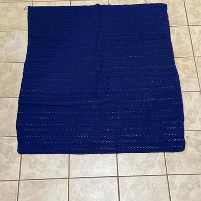 Dark Blue Crocheted Afghan