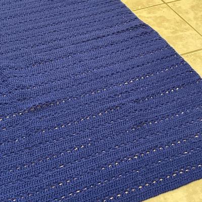 Dark Blue Crocheted Afghan
