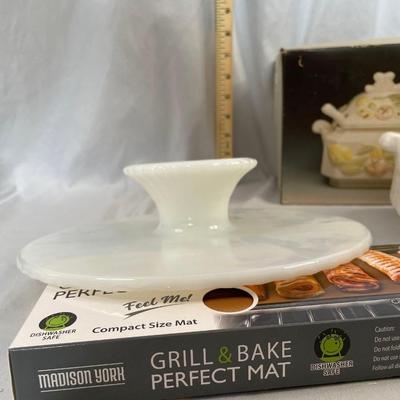 Milk Glass Cake Plate and More