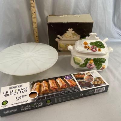 Milk Glass Cake Plate and More