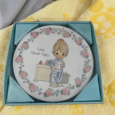 Baby Blanket and Precious Moments Dish