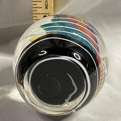 Double Swirl Glass Egg Paperweight