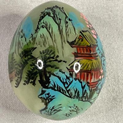 Hand Painted Chinese Stone Egg