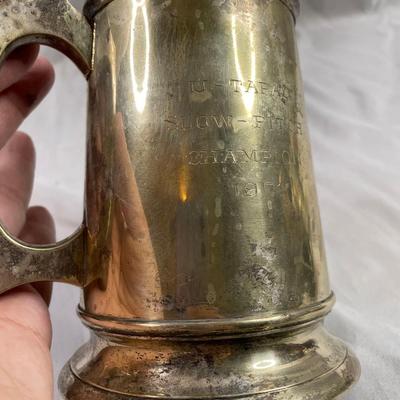 1971 Silverplated Glass Bottom Stein